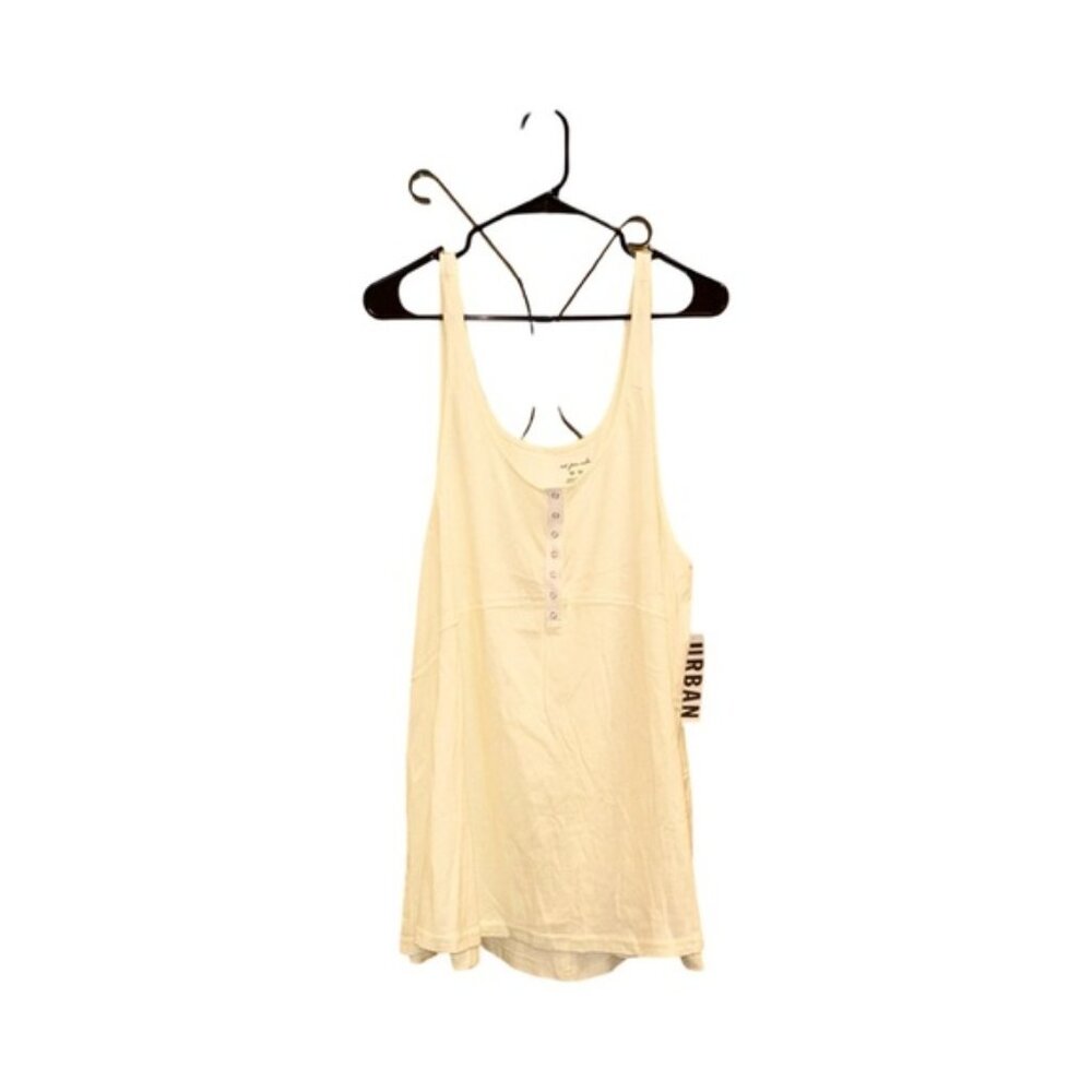 Urban Outfitters Ivory Button-Front Tank Top